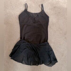 Girls Black Ballet Leotard with Skirt